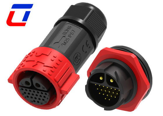 IP67 Power Signal Multi Pin Electrical Connectors Waterproof Male Female 22 Pin