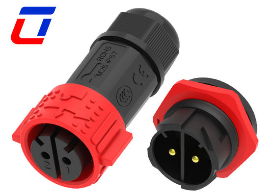 Outdoor IP67 Waterproof 2 Pin Circular Power Connector Plug Socket Dustproof