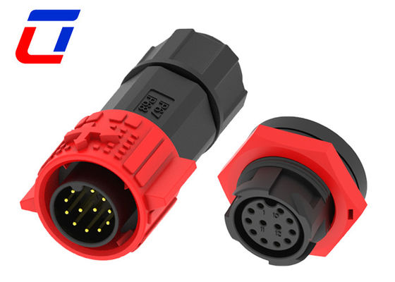 IP67 M19 Push Lcok 12 Pin Waterproof Data Connector Plastic PA66