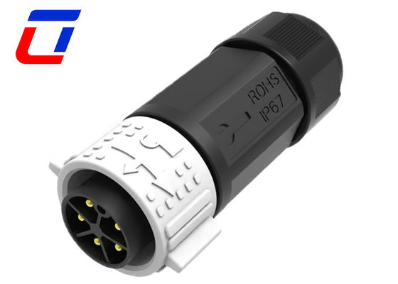 600V IP67 Waterproof Power Cable Connector M25 5 Pin Circular Connector