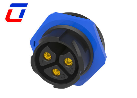 30A 500V Panel Mount Waterproof Power Connector IP67 For Industrial Usage