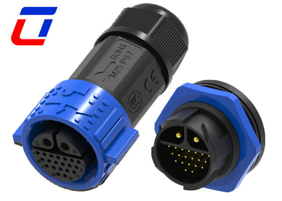 40A 2 Pin High Current Power Connector 20 Pin Waterproof Data Connector IP67