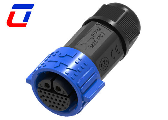 40A 2 Pin High Current Power Connector 20 Pin Waterproof Data Connector IP67