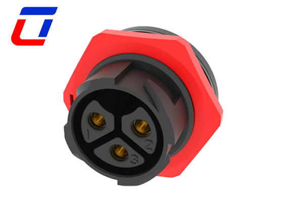 50A 3 Pin Waterproof Wire To Board Connector Male And Female M25 Push Locking