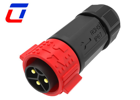 50A 3 Pin Waterproof Wire To Board Connector Male And Female M25 Push Locking
