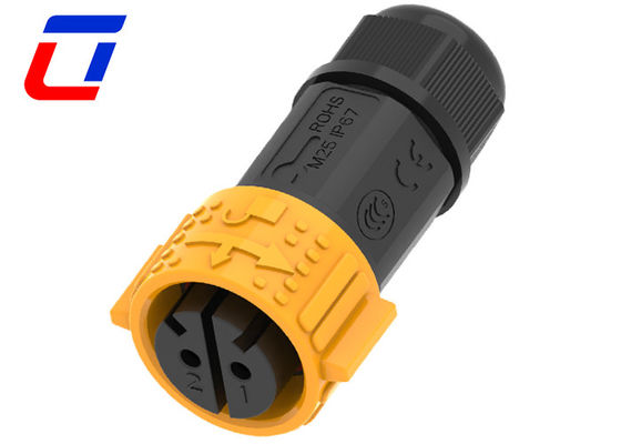 High Voltage 600V IP67 Waterproof Power Connector 2 Pin For Electrical Equipment