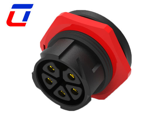 5 Pin Waterproof Panel Mount Connector With Push Lock Quick Release System