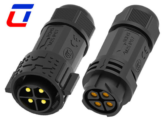 4 Pin Field Assembly Waterproof Power Connector 50A Male To Female Connector