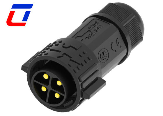 4 Pin Field Assembly Waterproof Power Connector 50A Male To Female Connector