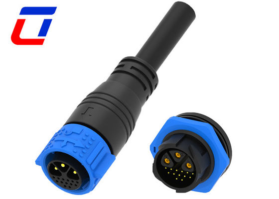 16 Pin Self Locking IP67 Power Connector 3 Pin Male Waterproof Power Cable Connector