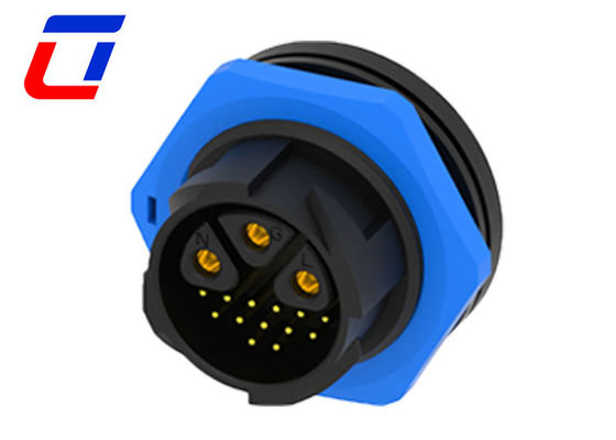 30A 3 Pin Waterproof Cable Connector IP67 16 Pin Self Locking Multi Core Structure