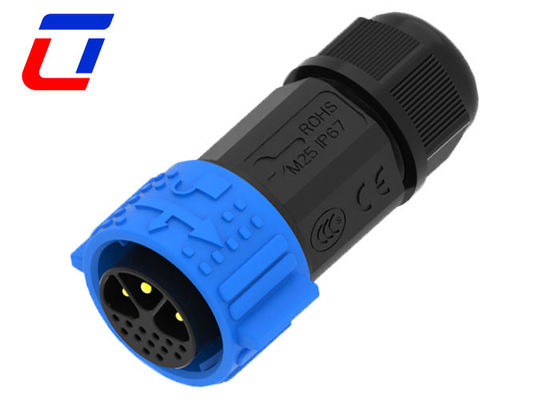 30A 3 Pin Waterproof Cable Connector IP67 16 Pin Self Locking Multi Core Structure