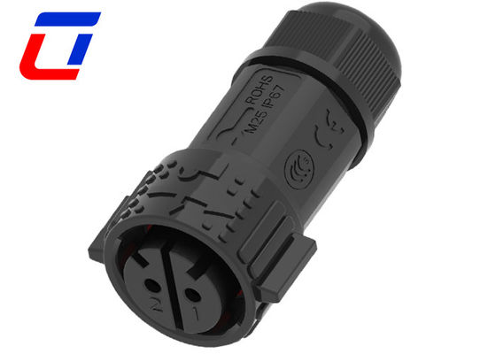 2 Pin Waterproof Cable To Board Connector IP67 With Push Locking