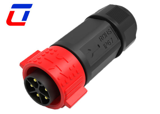 IP67 Waterproof 5 Pin Male Female Connector High Current Rated 30A With Push Lock