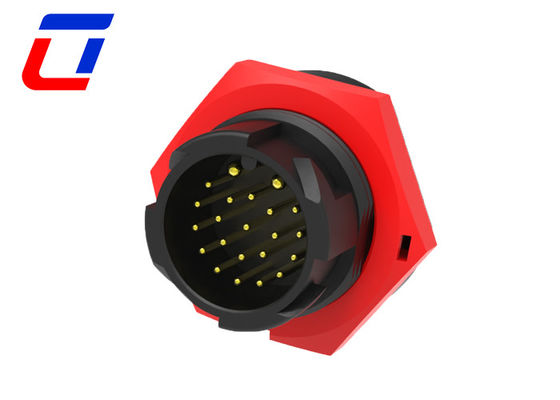 Industrial 2 Pin Panel Mount Power Connector 20 Pin Waterproof Data Connector