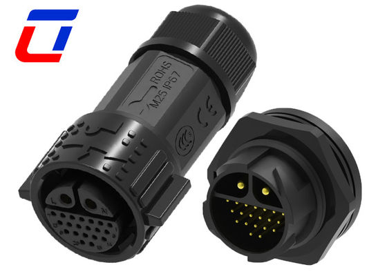30A DC Waterproof Data Cable Connector IP67 20 Pin Self Locking Multi Core Structure
