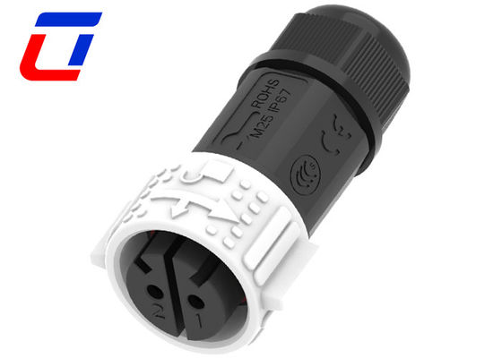White Color 2 Pin Female Waterproof Connector IP67 Male Panel Mount Connector