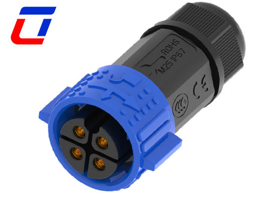 40A M25 Bulkhead Power Connector 4 Pin Waterproof IP67 Male / Female