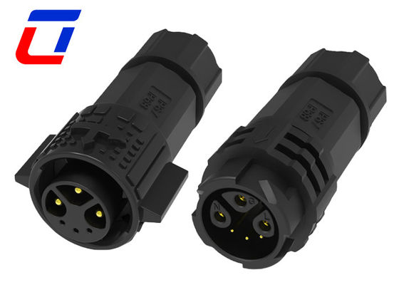 Push Locking IP67 Waterproof Connector PA66 3+3Pin M19 Connector 15A