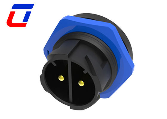 Waterproof Female 2 Pole Cable Connector To Male Panel Mount Connector