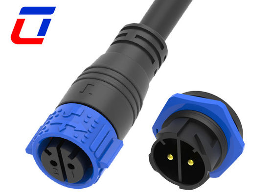 Waterproof Female 2 Pole Cable Connector To Male Panel Mount Connector