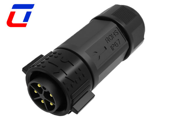 5 Pin Waterproof Cable Connector Male Female Round Outdoor Power Connector 300V