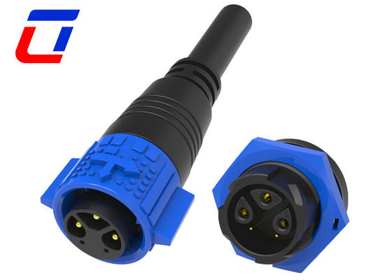 Low Voltage 3 Pin Waterproof Cable Connector 3+2 M19 Panel Mount Connector IP67