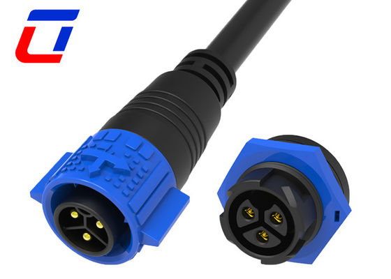 M19 LED 3 Pin Waterproof Connector Male Cable Female Panel Mount Connector 20A