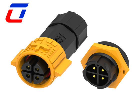 15A Waterproof 4 Pin Plug And Socket Connector M19 Quick Lock Ip67 Solar Connectors