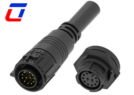 M19 12 Pin Waterproof Outdoor Wire Connectors Plug Socket For Signal Connection