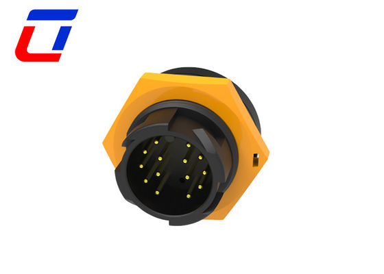 Push Locking 14 Pin Outdoor Waterproof Connector 300V For Electric Equipments