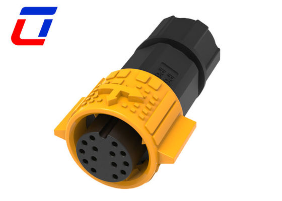 Push Locking 14 Pin Outdoor Waterproof Connector 300V For Electric Equipments