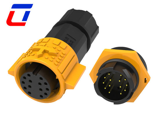 Push Locking 14 Pin Outdoor Waterproof Connector 300V For Electric Equipments