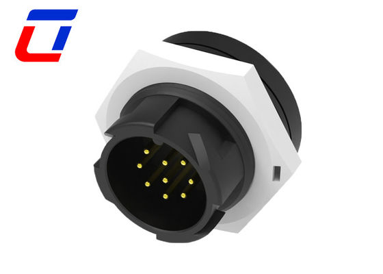 IP67 Plug Socket 9 Pin Data Connector Waterproof M19 With Push Locking