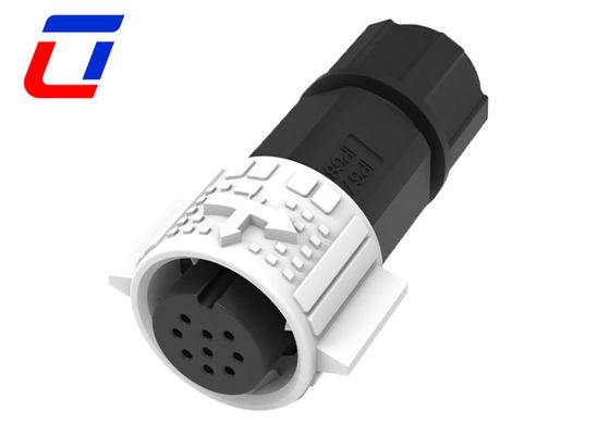 IP67 Plug Socket 9 Pin Data Connector Waterproof M19 With Push Locking