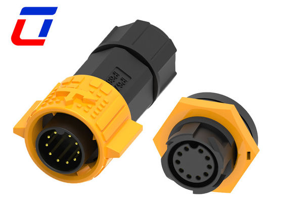 Industrial 10Pin Waterproof Data Connector , Plastic Male Female Connector