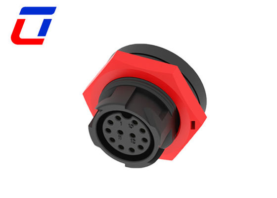 IP67 M19 Push Lcok 12 Pin Waterproof Data Connector Plastic PA66