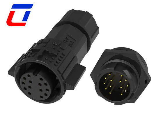 10 Pin 12 Pin 14 Pin 16 Pin Waterproof Data Connector , Plastic 12V Round Connector IP67