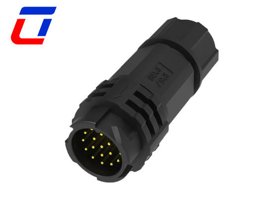 PA66 Material Waterproof Wire To Wire Plug Connectors 18 Pin Push Lock