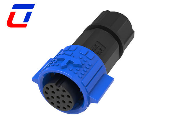 PA66 Material Waterproof Wire To Wire Plug Connectors 18 Pin Push Lock