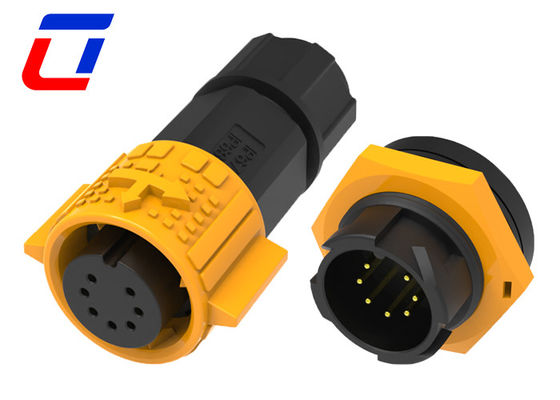 Female Plug 7 Pin Data Connector Waterproof M19 Male Panel Mount Connector