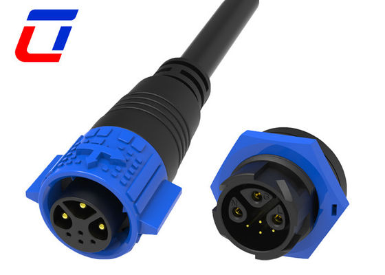 Push Lock Waterproof Data Cable Connector 3 Pin Power 4 Pin Panel Mount Connector
