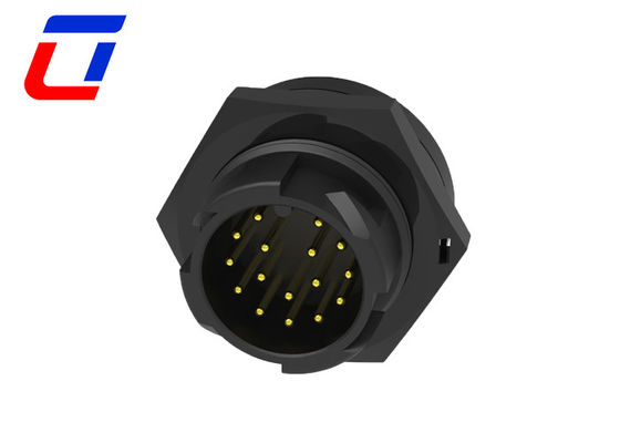 18 Pin Push Lock Waterproof Data Connector Male Panel Mount Circular Connector
