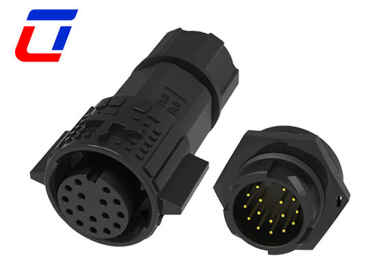 18 Pin Push Lock Waterproof Data Connector Male Panel Mount Circular Connector