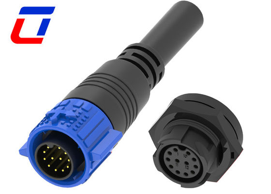 12 Pin Waterproof Data Connector M19 Push Lock Industrial Plug Socket