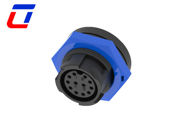 12 Pin Waterproof Data Connector M19 Push Lock Industrial Plug Socket