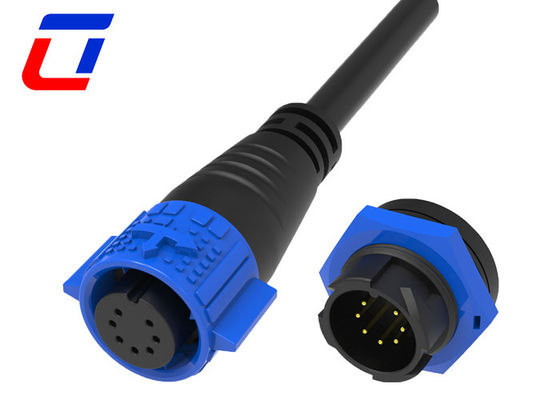 7 Pin Electrical 12V Waterproof Wire Connectors IP67 M19 Quick Lock Cable Connector