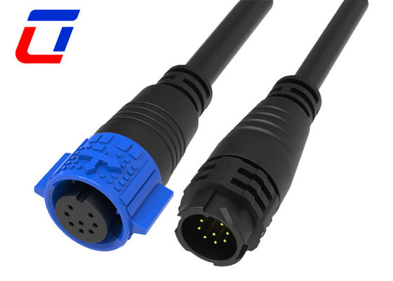 Male Female Plug Cable 8 Pin Waterproof Connector IP67 M19 With Push Locking