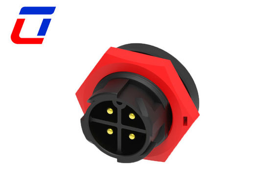 Female Cable Round 4 Pin Waterproof Wire Connector Panel Mount M19 Push Locking