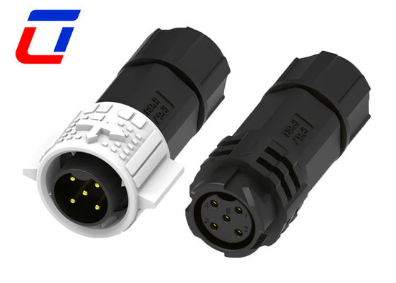 5 Pin Male Female Wire To Wire Connector Types M19 Waterproof With Push Lock